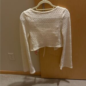 SHEIN Cream Crochet Crop Top